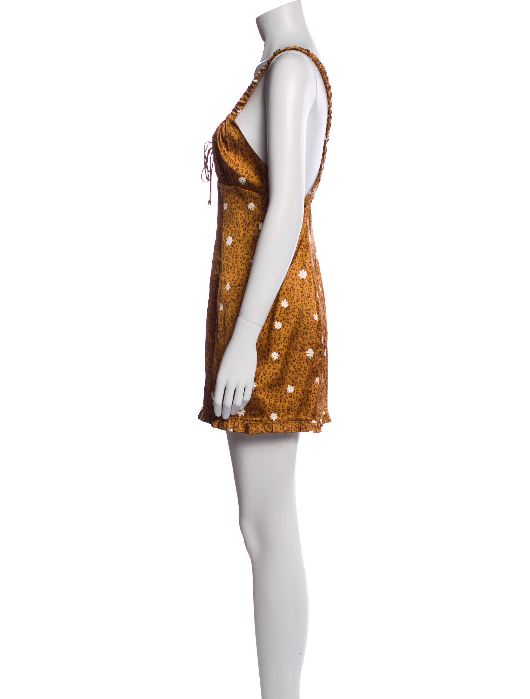 For Love & Lemons Printed Mini Dress - Brown Dresses, Clothing - WFLLE71260  | The RealReal