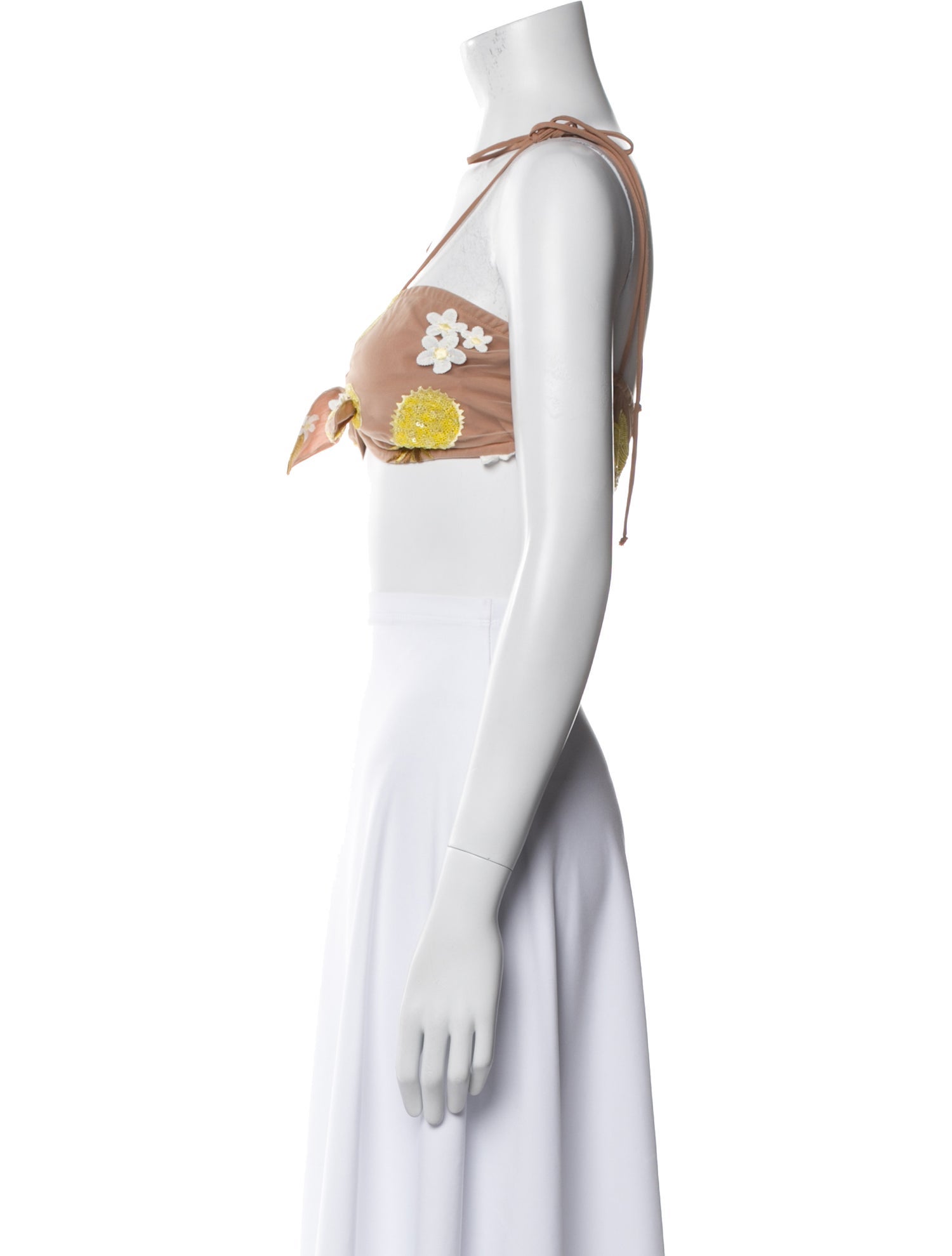 For Love & Lemons Square Neckline Sleeveless Crop Top