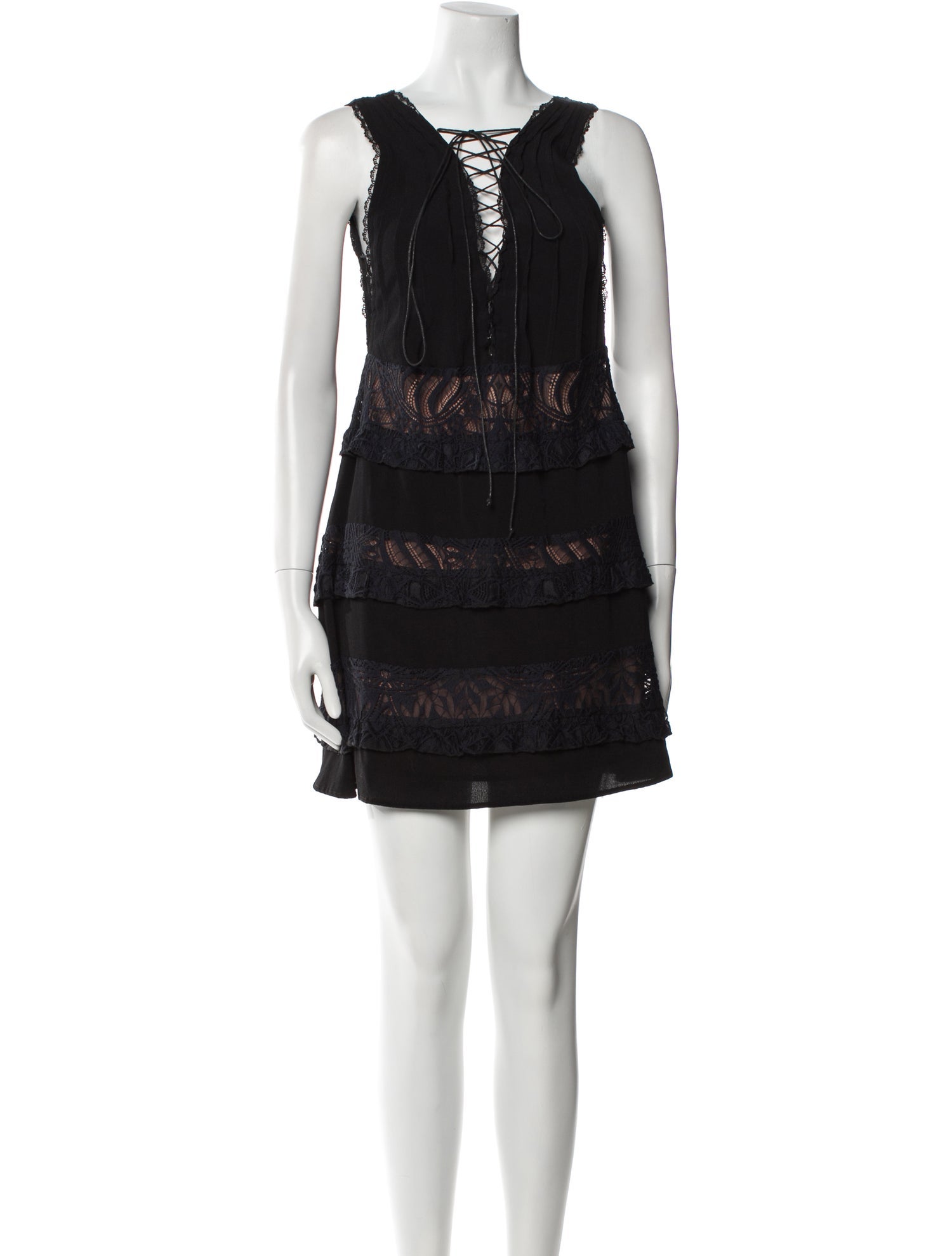 For Love & Lemons V-Neck Mini Dress