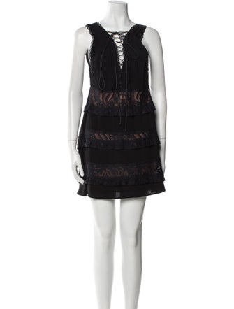 For Love & Lemons V-Neck Mini Dress