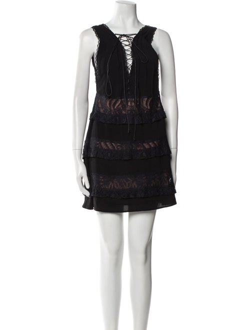 For Love & Lemons V-Neck Mini Dress