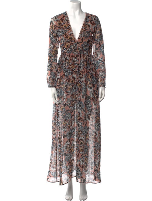 For Love & Lemons Floral Print Long Dress