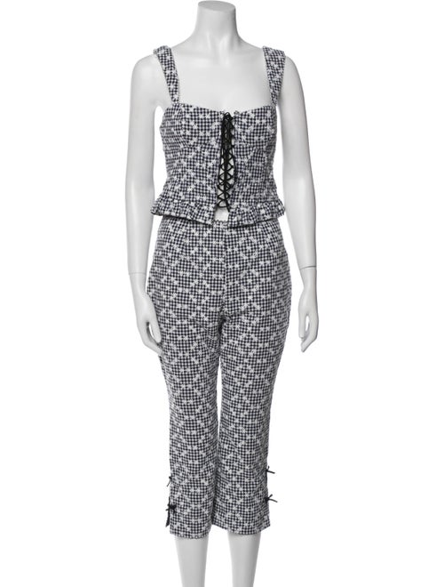 For Love & Lemons Printed Bow Accents Pant Set