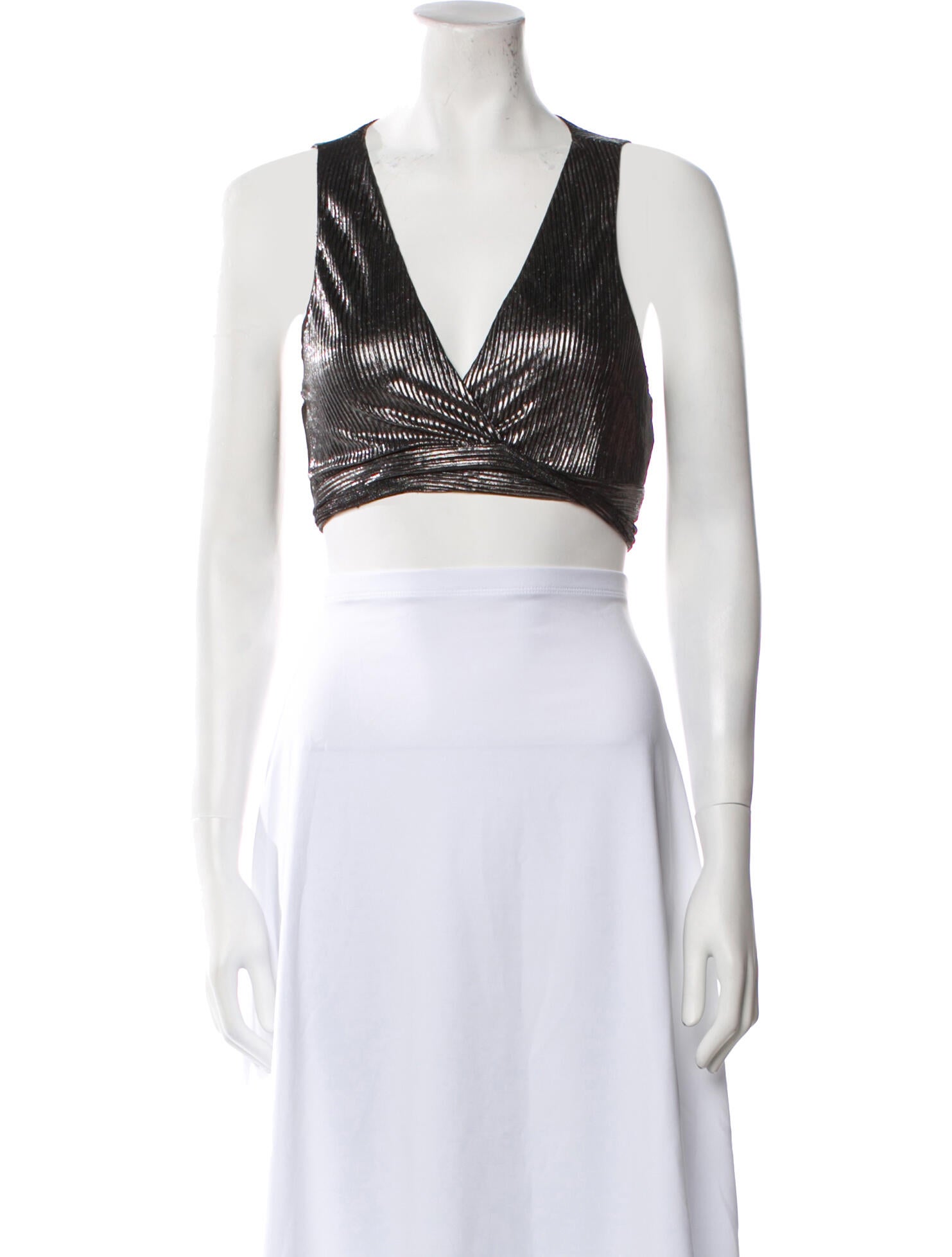 For Love & Lemons V-Neck Sleeveless Crop Top