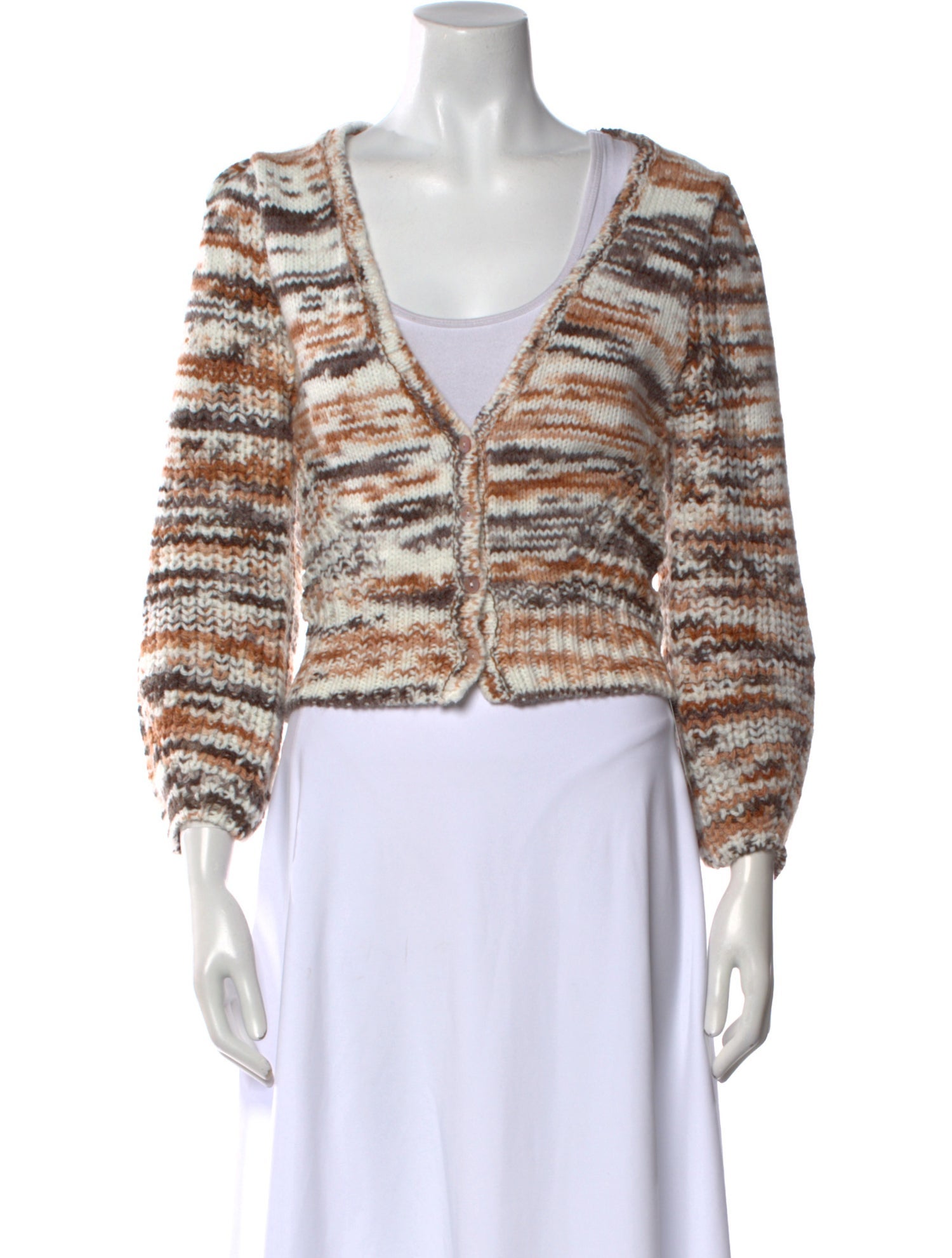 For Love & Lemons Striped V-Neck Sweater