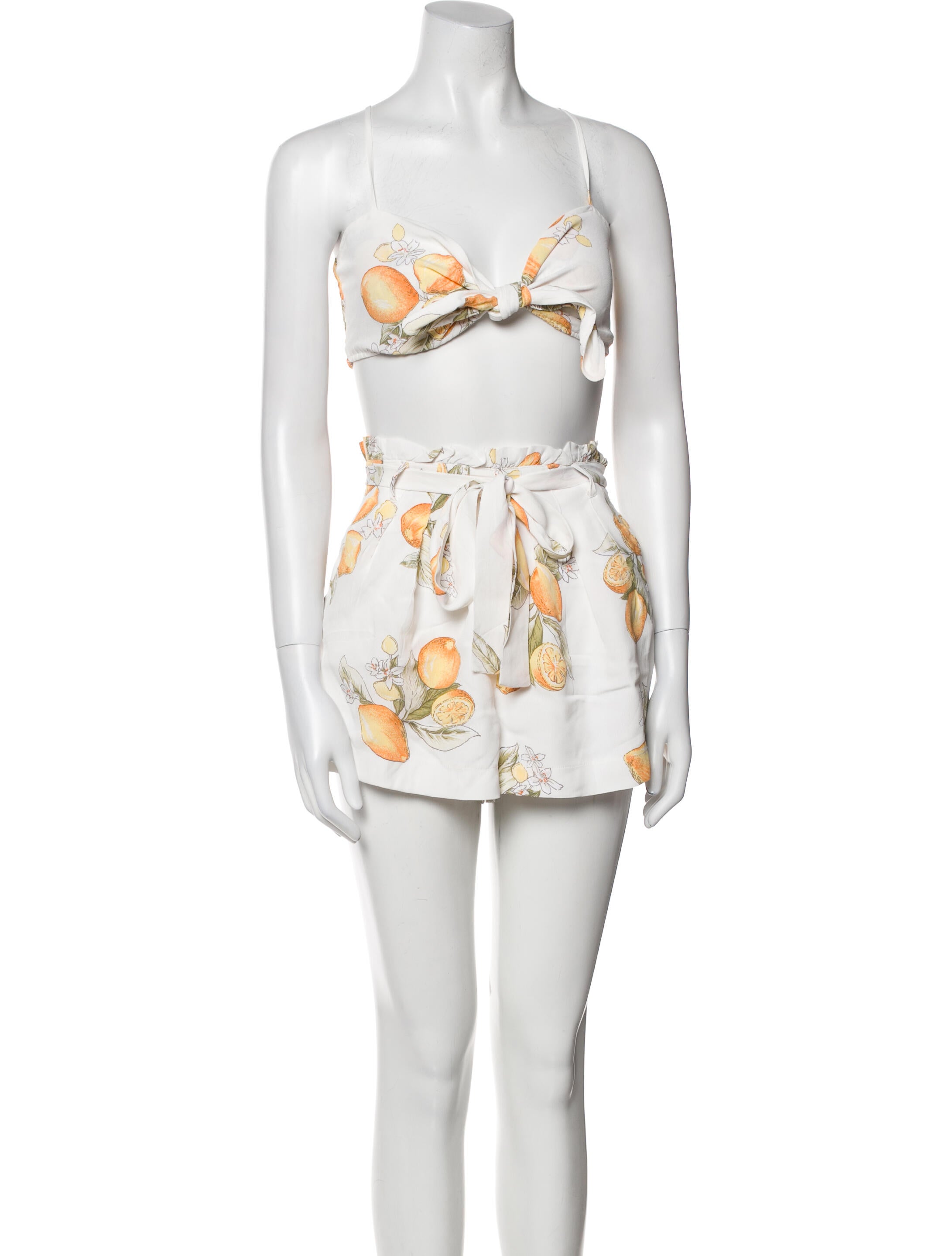 For Love & Lemons Printed Ruffle Embellishment Short Set w/ Tags