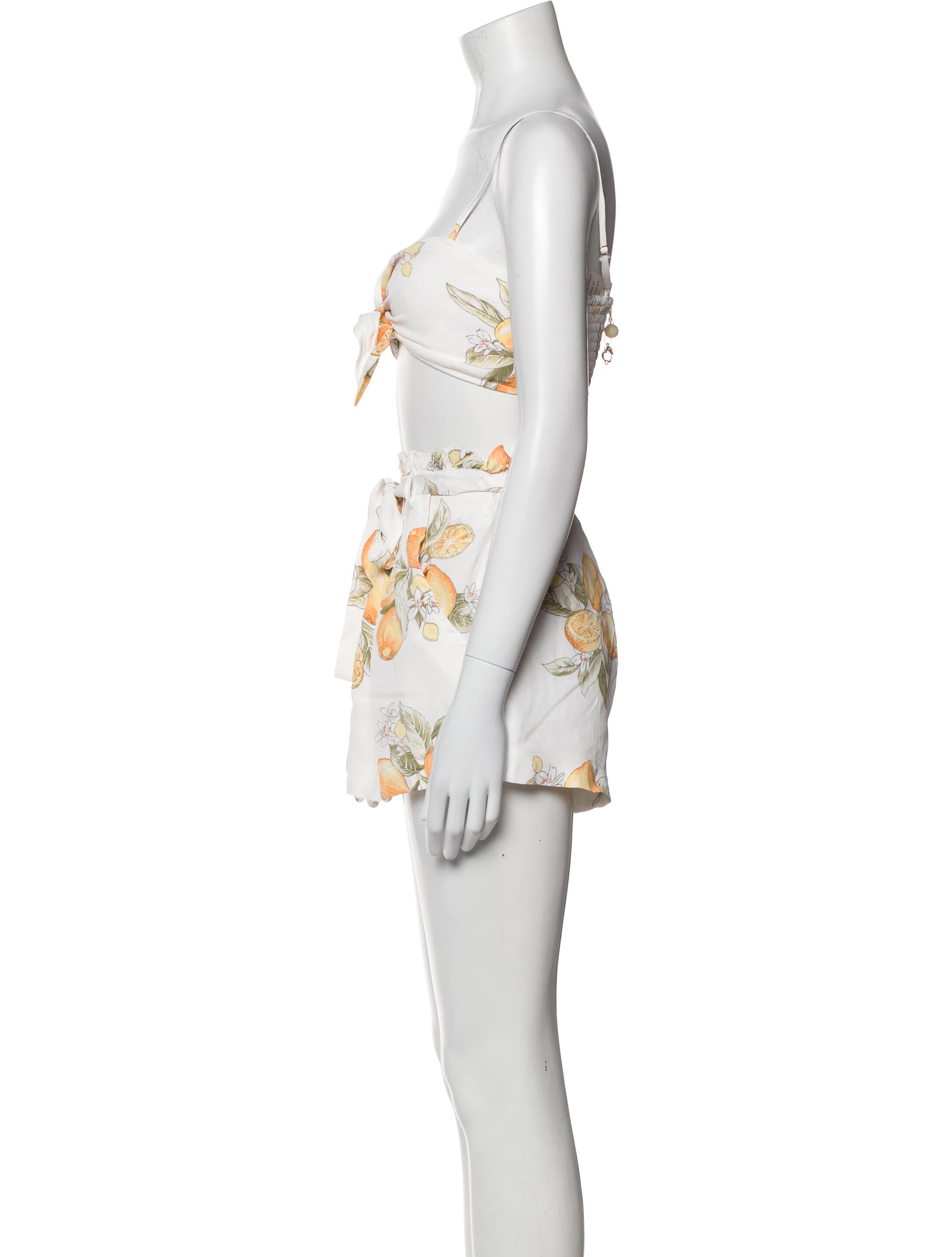 For Love & Lemons Printed Ruffle Embellishment Short Set w/ Tags