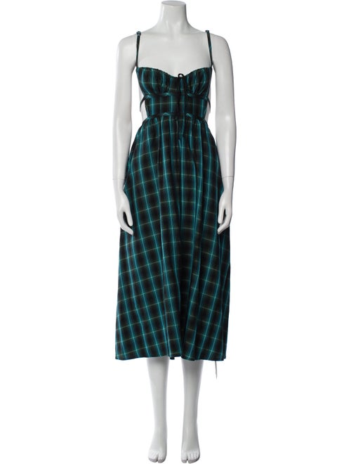 For Love & Lemons Plaid Print Midi Length Dress