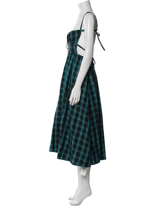 For Love & Lemons Plaid Print Midi Length Dress
