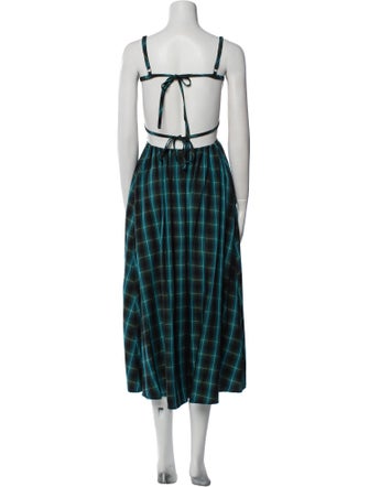 For Love & Lemons Plaid Print Midi Length Dress
