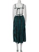 For Love & Lemons Plaid Print Midi Length Dress