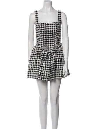 For Love & Lemons Houndstooth Print Mini Dress