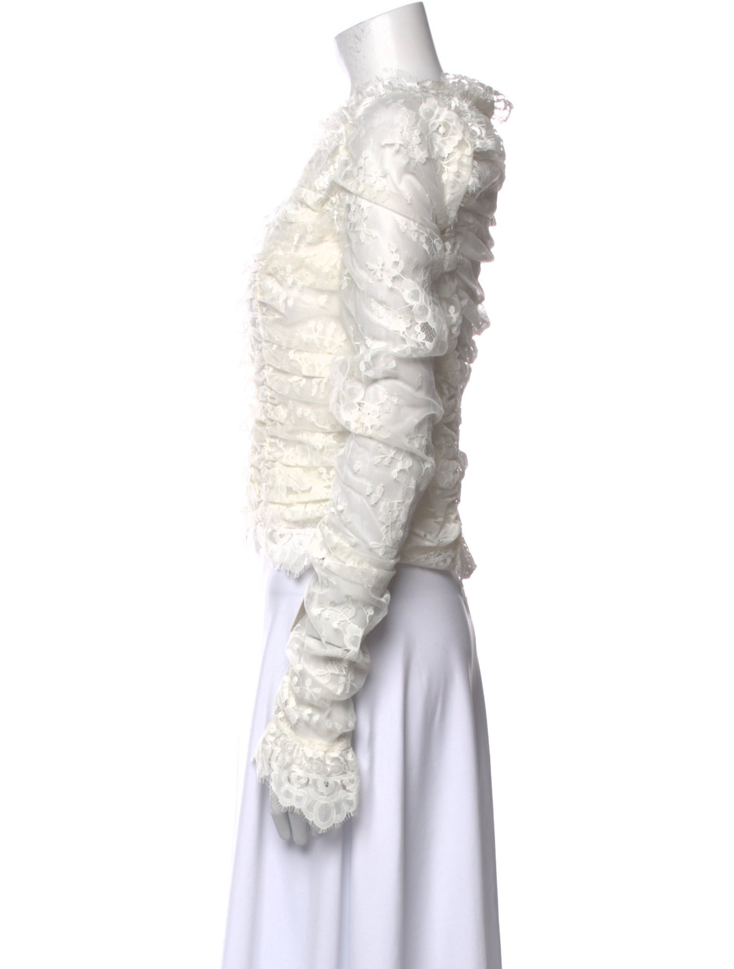 For Love & Lemons V-Neck Long Sleeve Crop Top