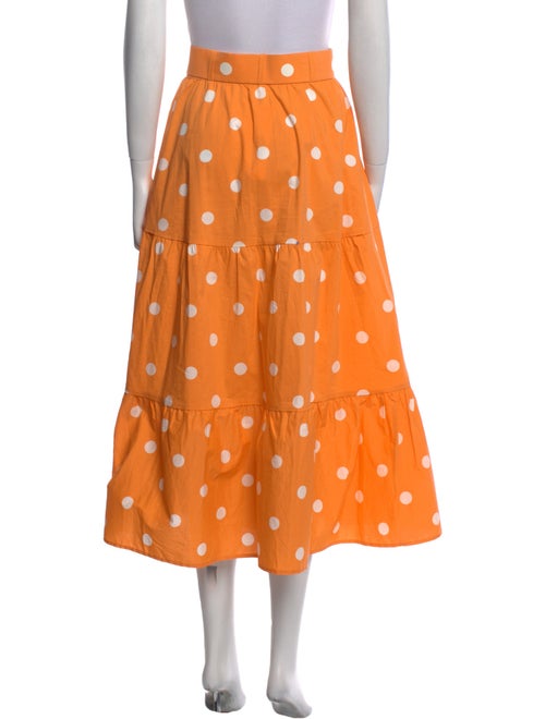 For Love & Lemons Polka Dot Print Midi Length Skirt