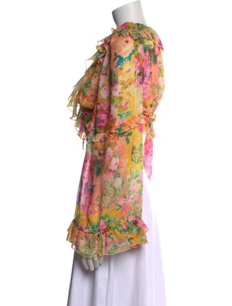 For Love & Lemons Floral Print V-Neck Crop Top