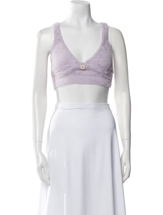 For Love & Lemons V-Neck Sleeveless Crop Top