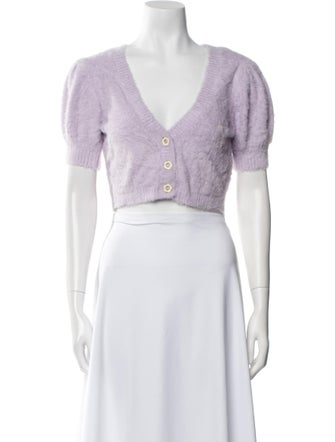 For Love & Lemons V-Neck Short Sleeve Crop Top