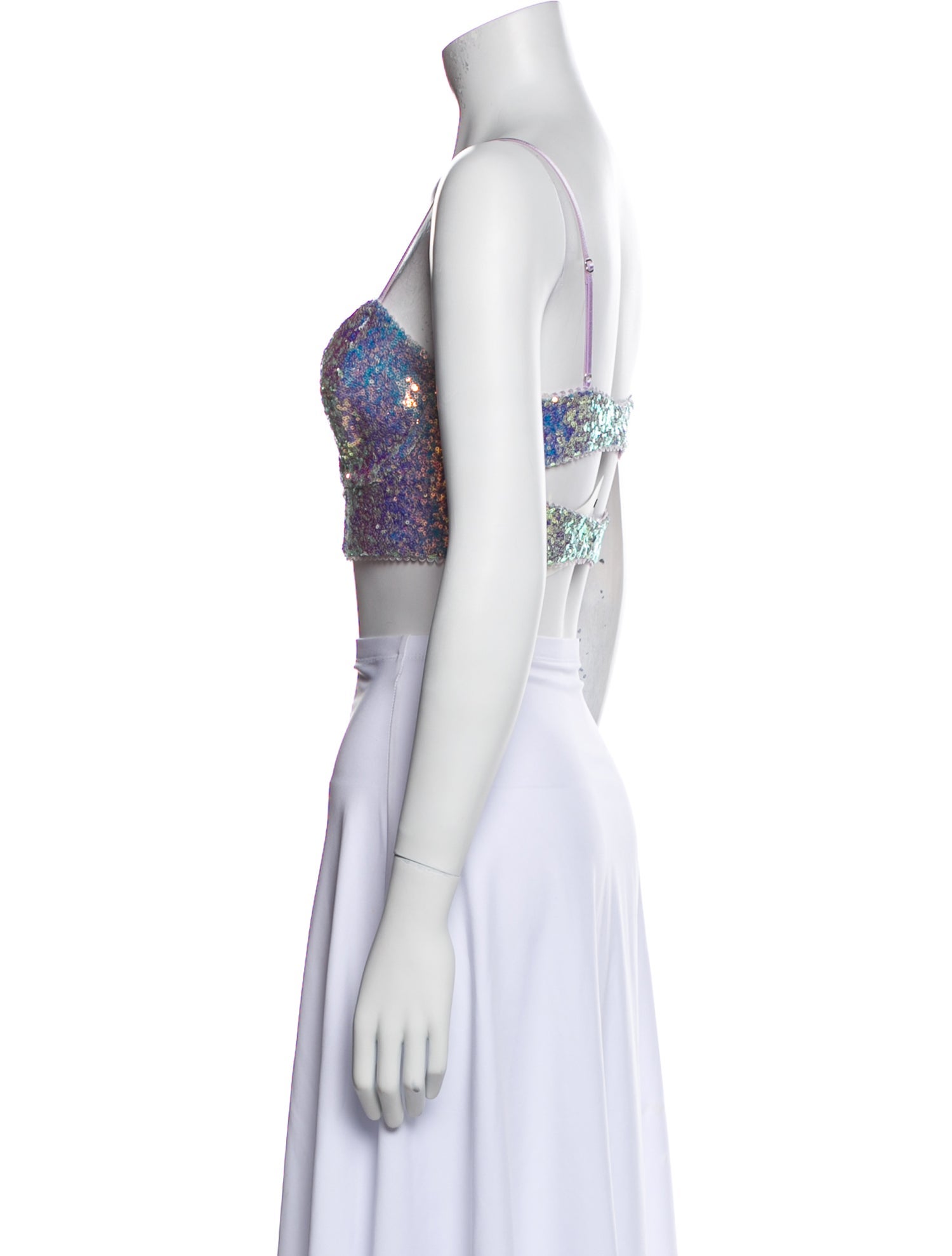 For Love & Lemons Printed V-Neck Crop Top