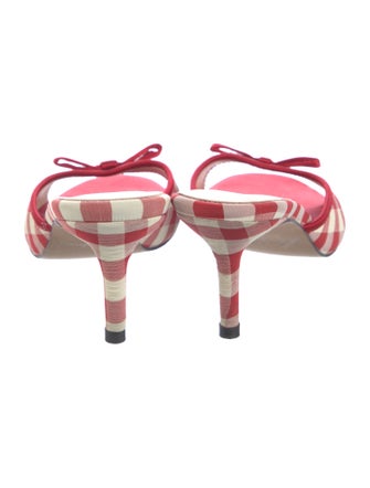 For Love & Lemons Plaid Print Bow Accents Slides