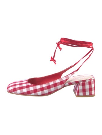 For Love & Lemons Printed Slingback Pumps