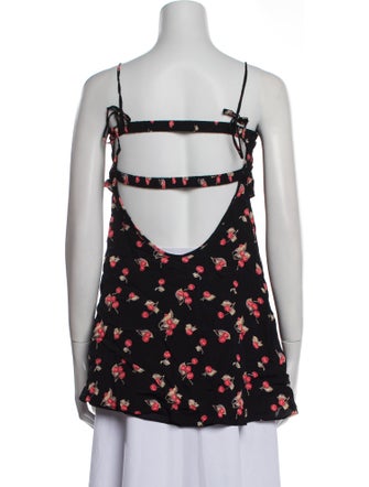 For Love & Lemons Floral Print Square Neckline Blouse