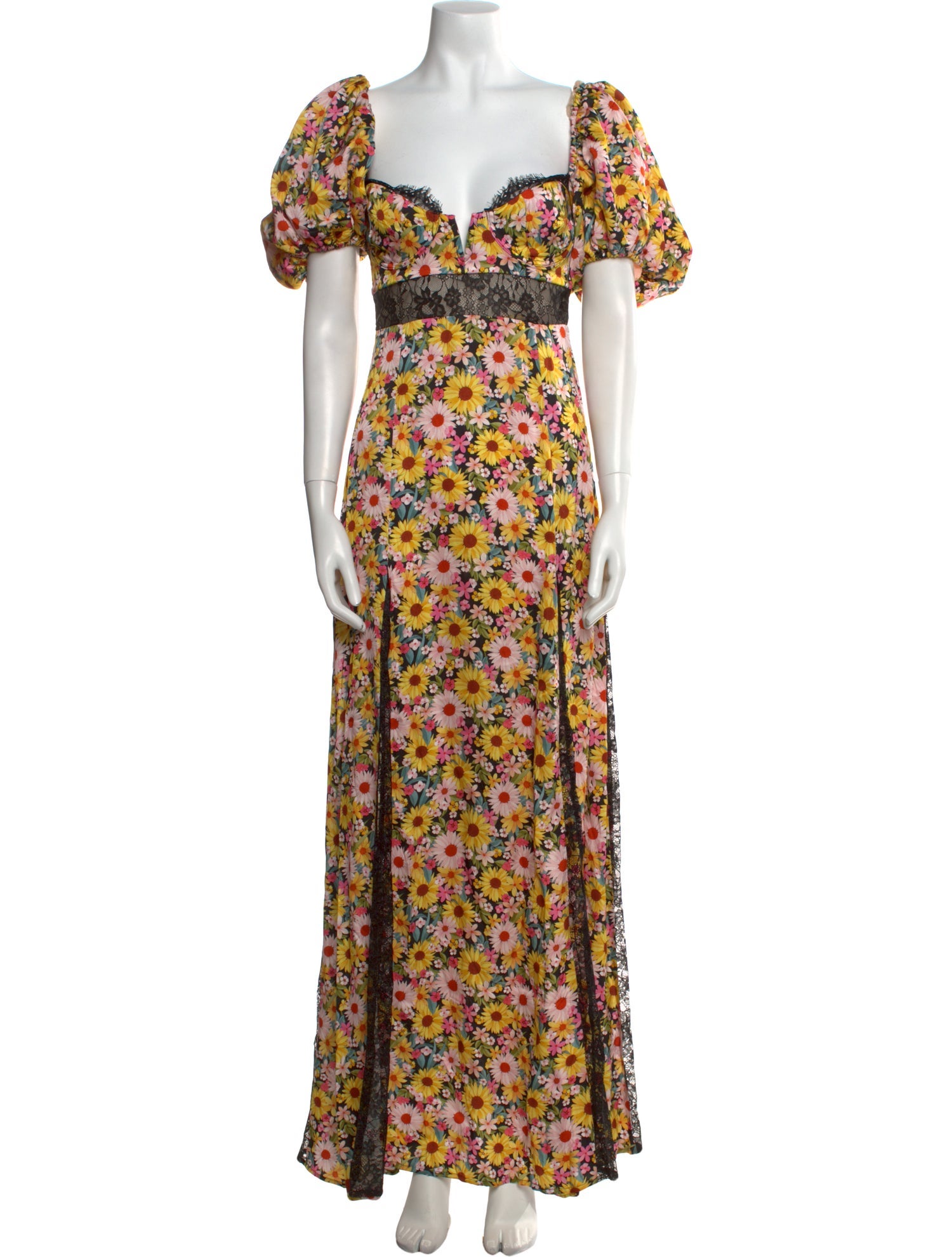 For Love & Lemons Floral Print Long Dress