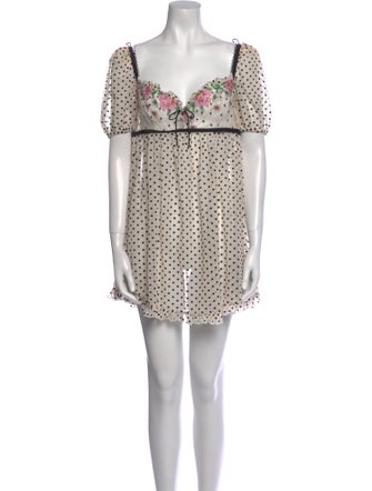 For Love & Lemons Polka Dot Print Mini Dress