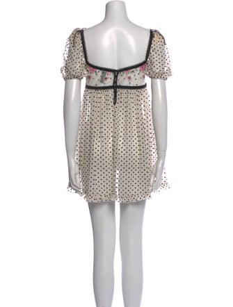 For Love & Lemons Polka Dot Print Mini Dress
