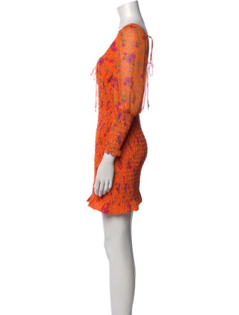 For Love & Lemons Floral Print Mini Dress