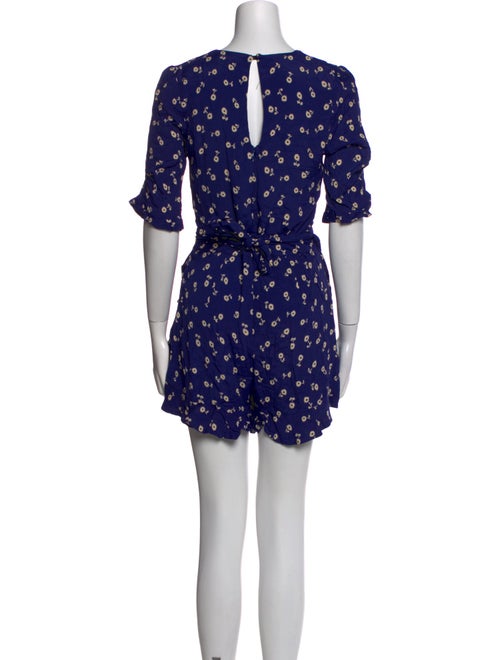 For Love & Lemons Floral Print V-Neck Romper
