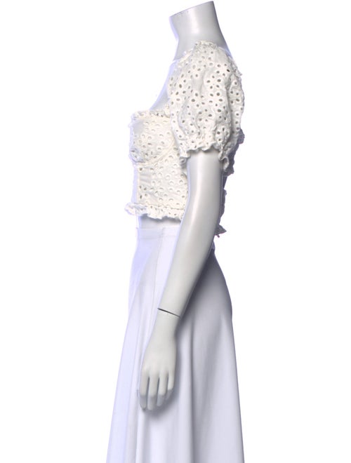 For Love & Lemons Lace Pattern Square Neckline Crop Top