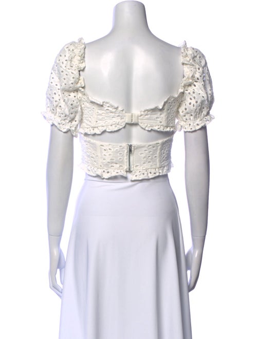 For Love & Lemons Lace Pattern Square Neckline Crop Top