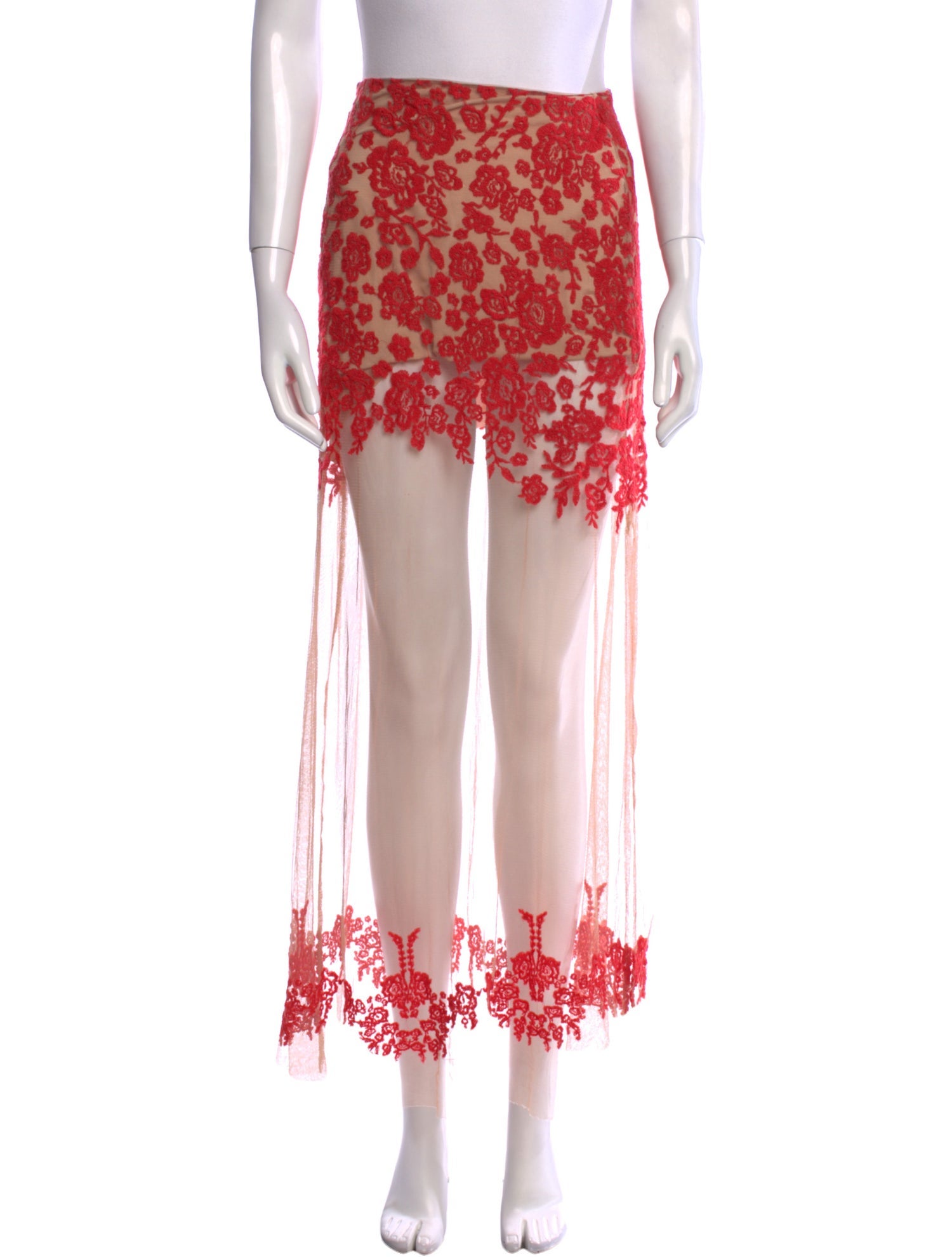 For Love & Lemons Lace Pattern Midi Length Skirt