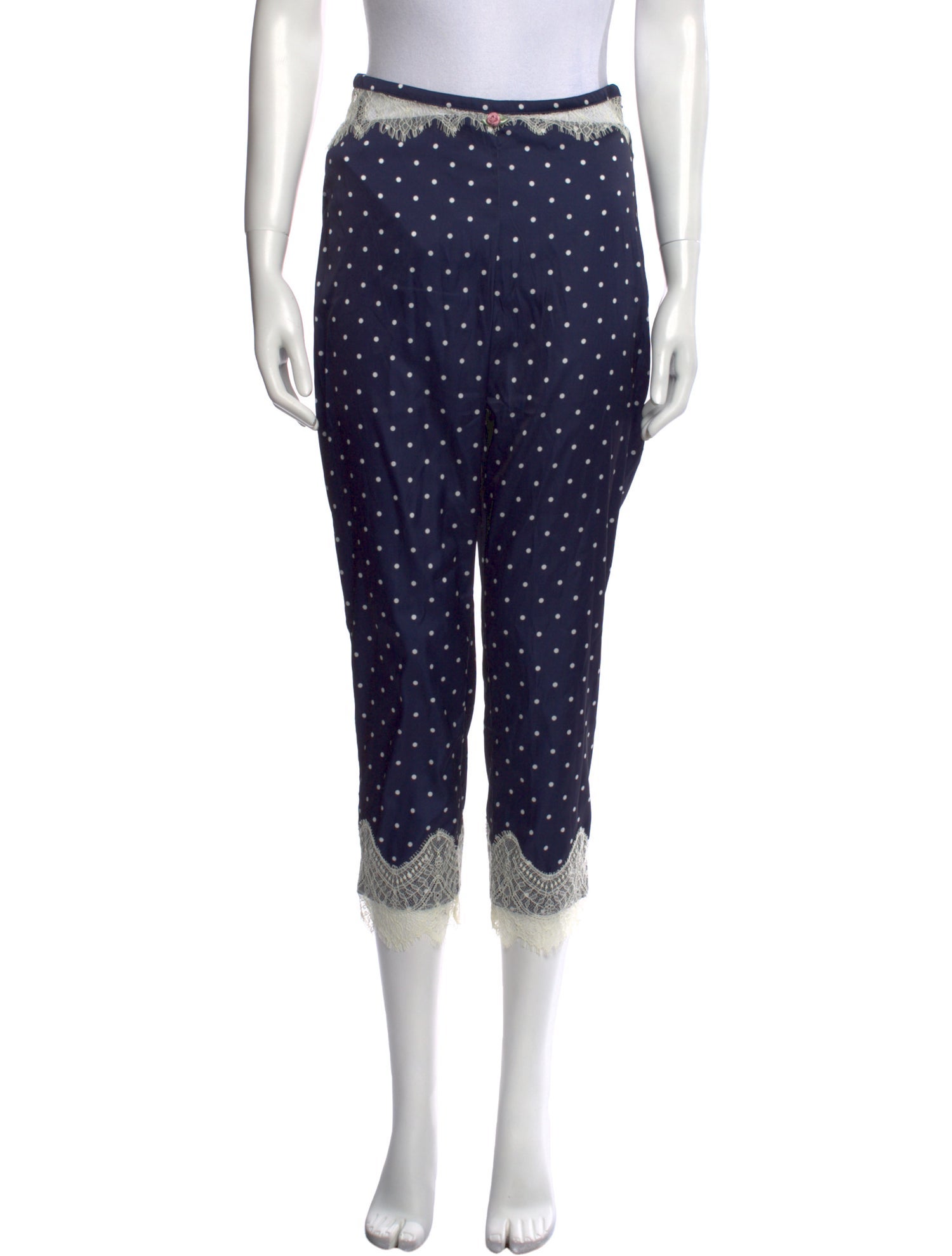 For Love & Lemons Polka Dot Print Straight Leg Pants