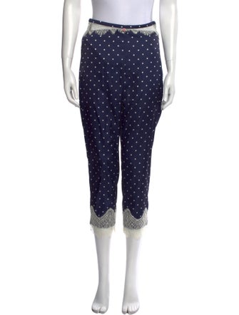 For Love & Lemons Polka Dot Print Straight Leg Pants