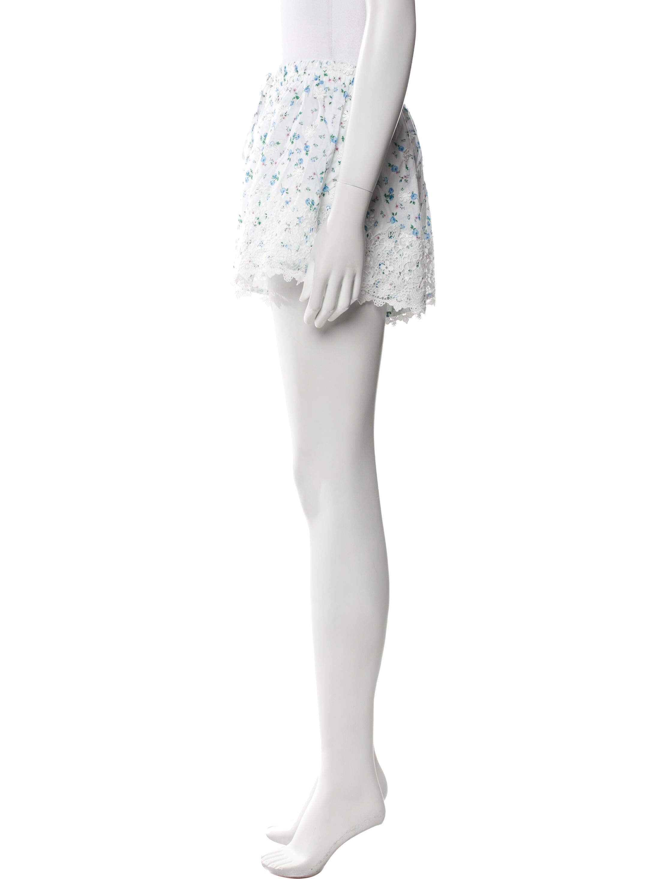 For Love & Lemons Floral Print Mini Shorts