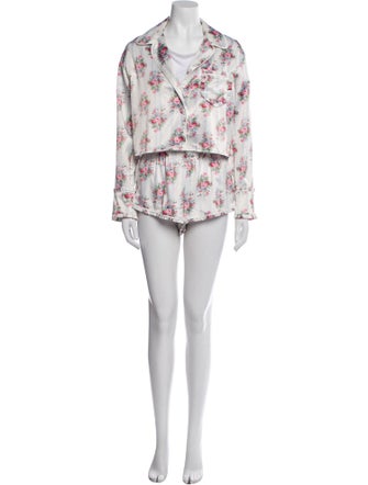 For Love & Lemons Floral Print Ruffle Embellishment Short Set