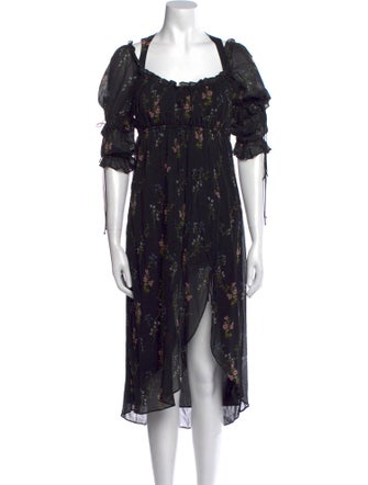 For Love & Lemons Silk Midi Length Dress