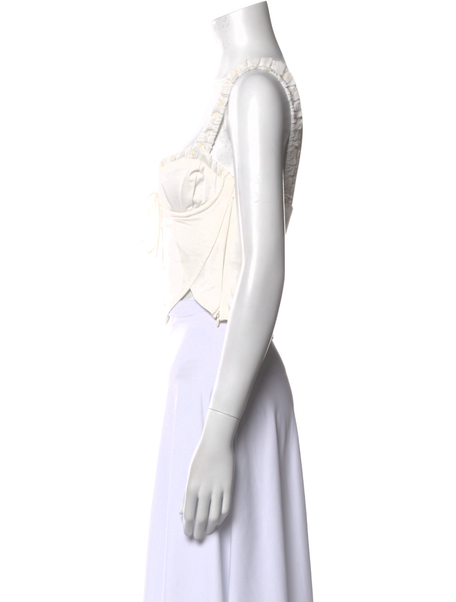 For Love & Lemons Square Neckline Sleeveless Crop Top