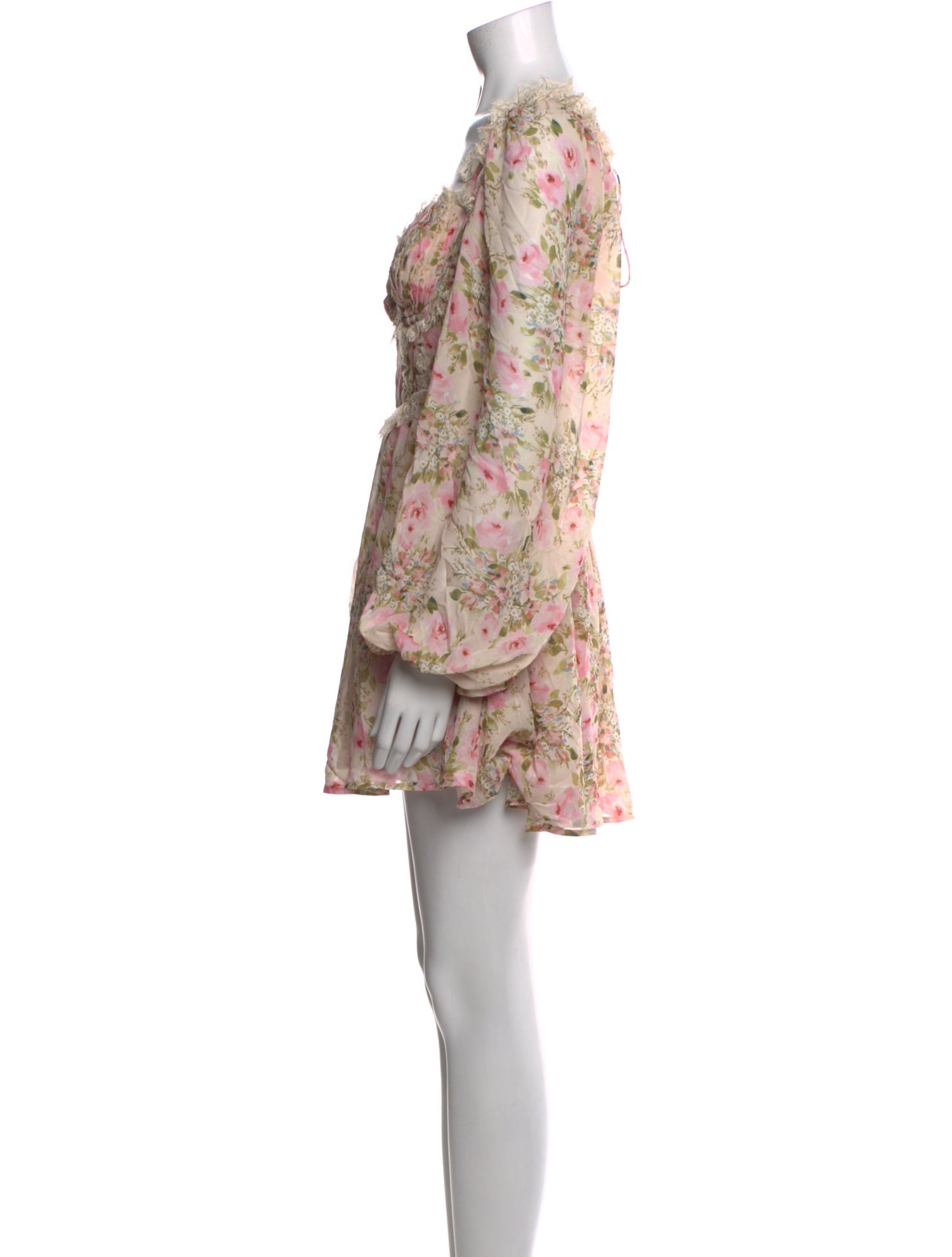 For Love & Lemons Floral Print Mini Dress