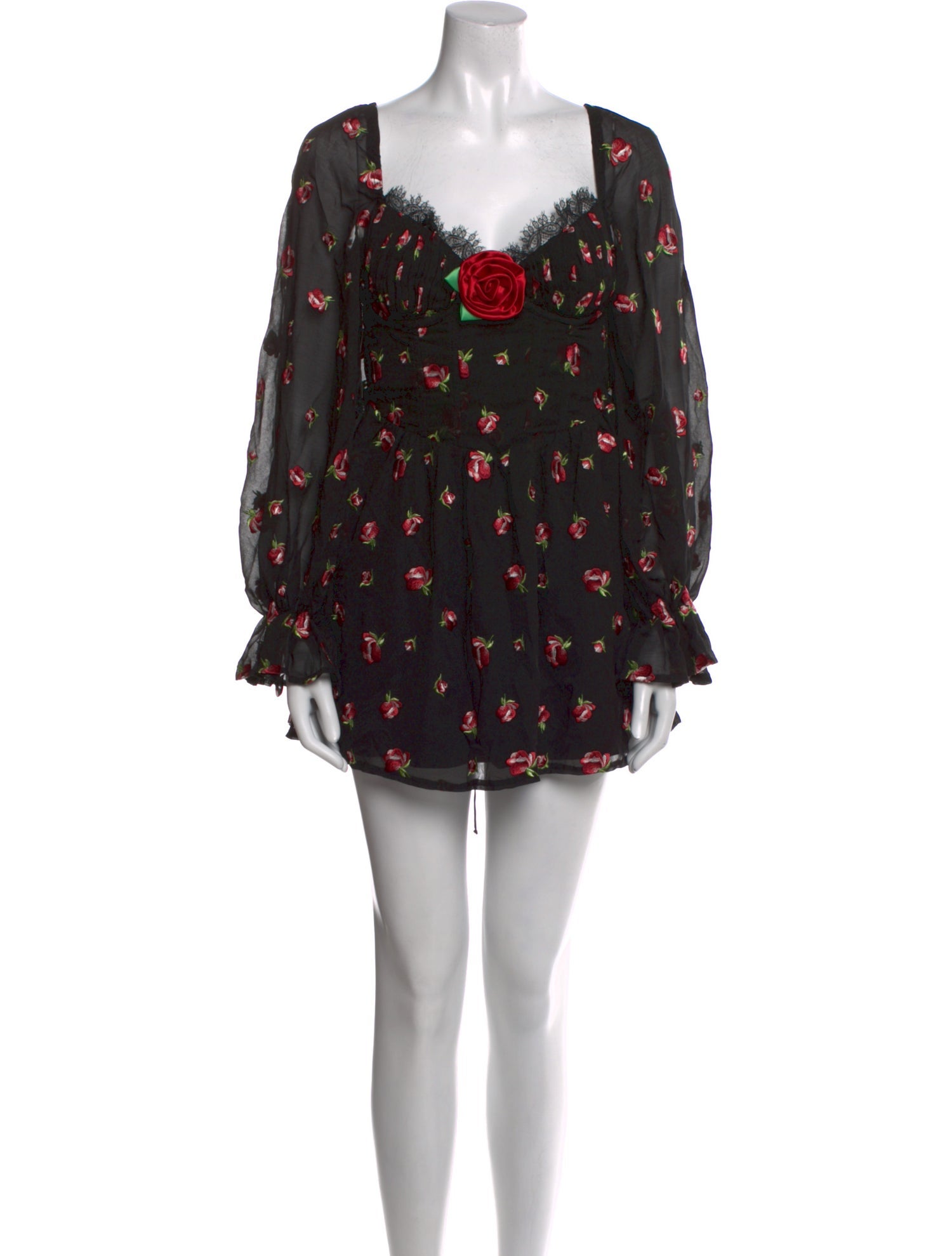 For Love & Lemons Floral Print Mini Dress