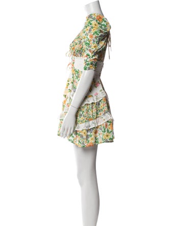 For Love & Lemons Floral Print Mini Dress