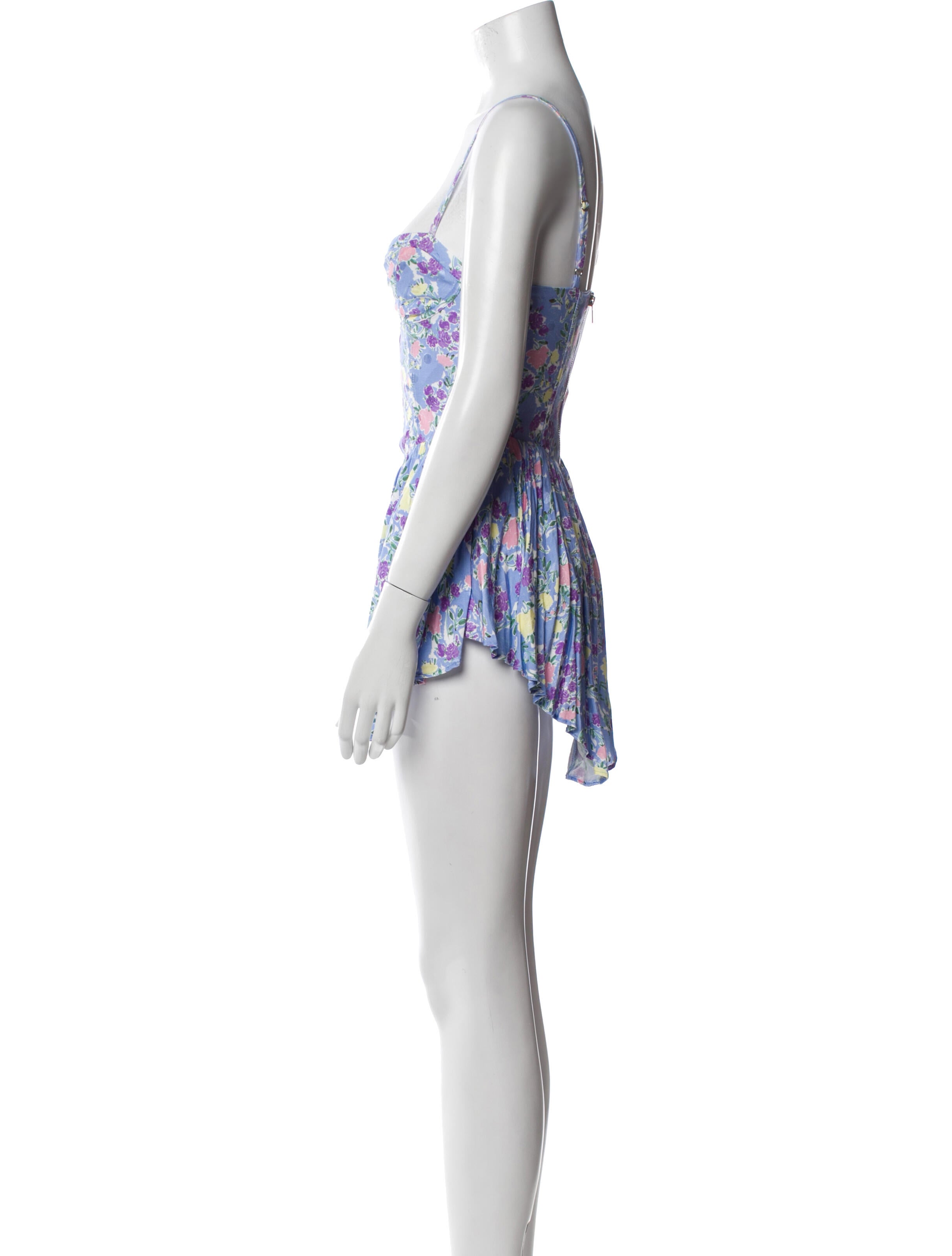 For Love & Lemons Floral Print Mini Dress