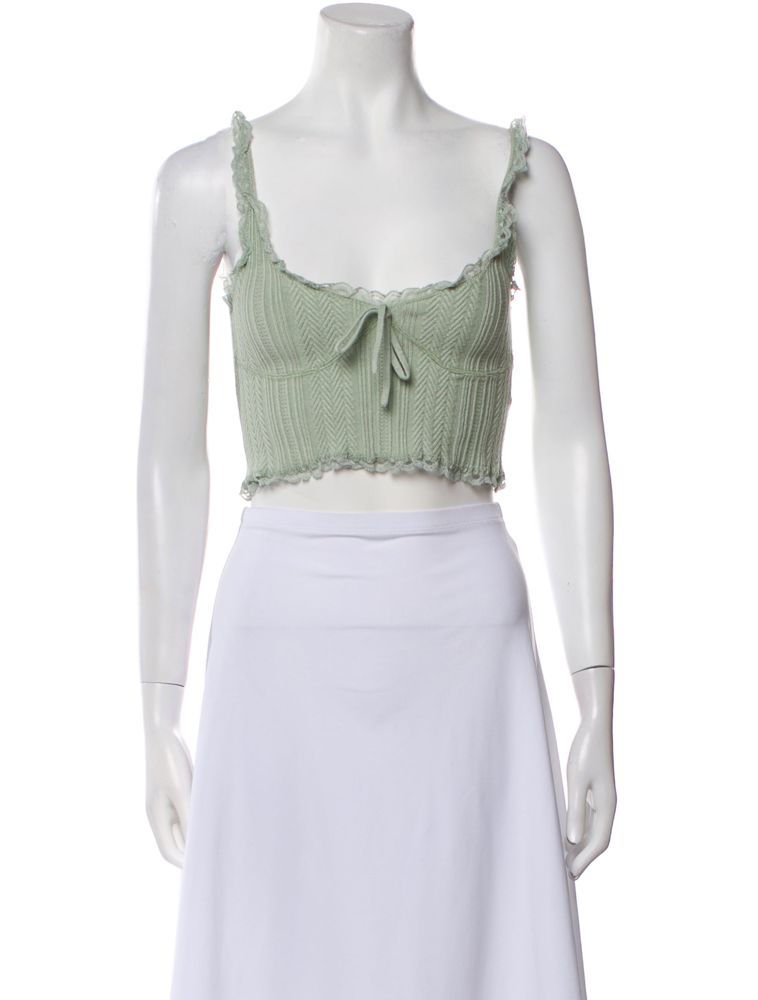 For Love & Lemons Square Neckline Sleeveless Crop Top