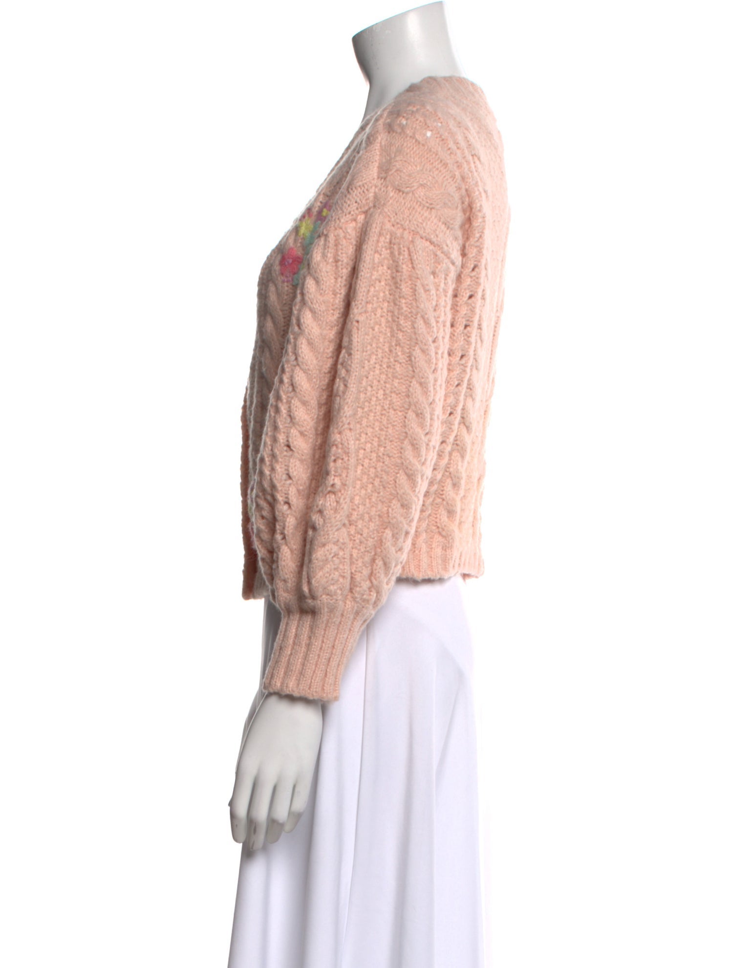 For Love & Lemons Floral Print V-Neck Sweater w/ Tags