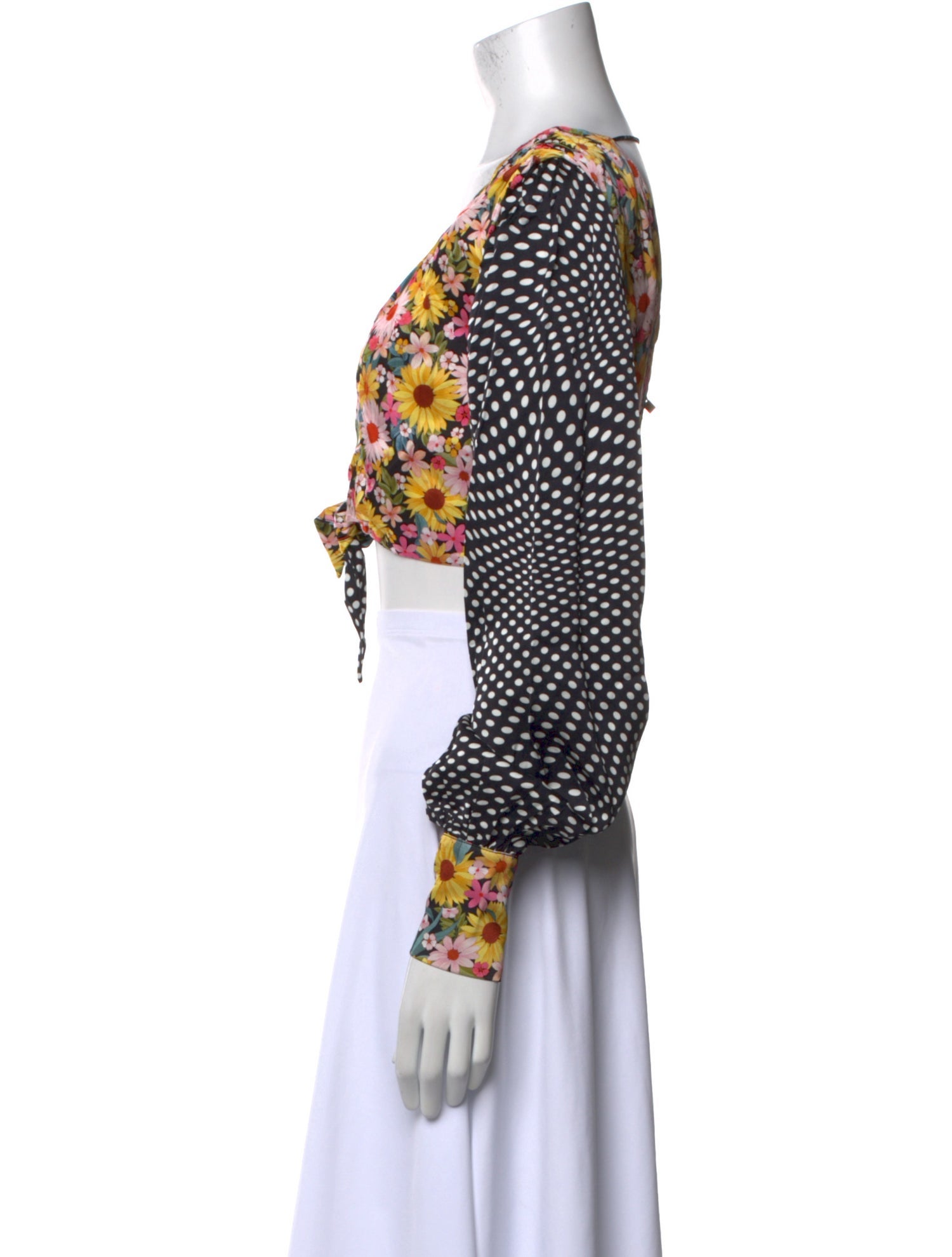 For Love & Lemons Floral Print V-Neck Crop Top w/ Tags