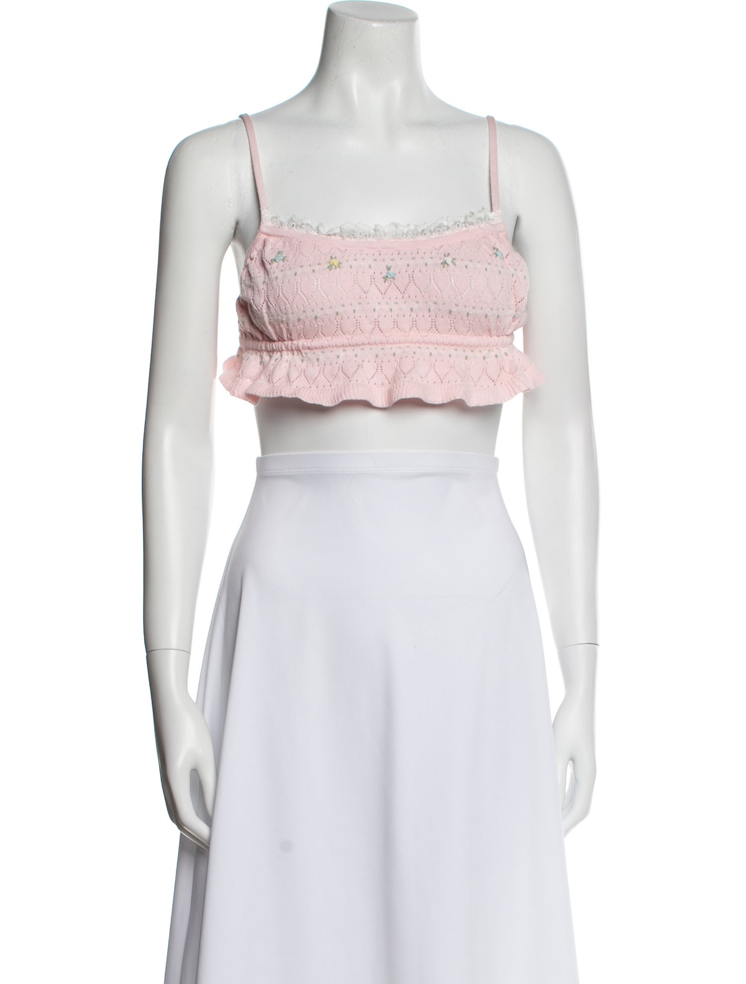 For Love & Lemons Square Neckline Sleeveless Crop Top