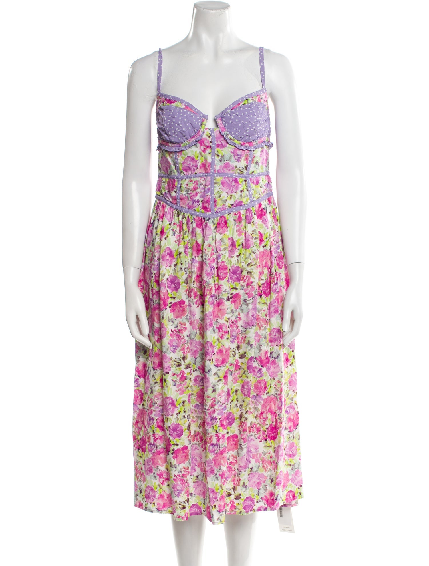 For Love & Lemons Floral Print Midi Length Dress