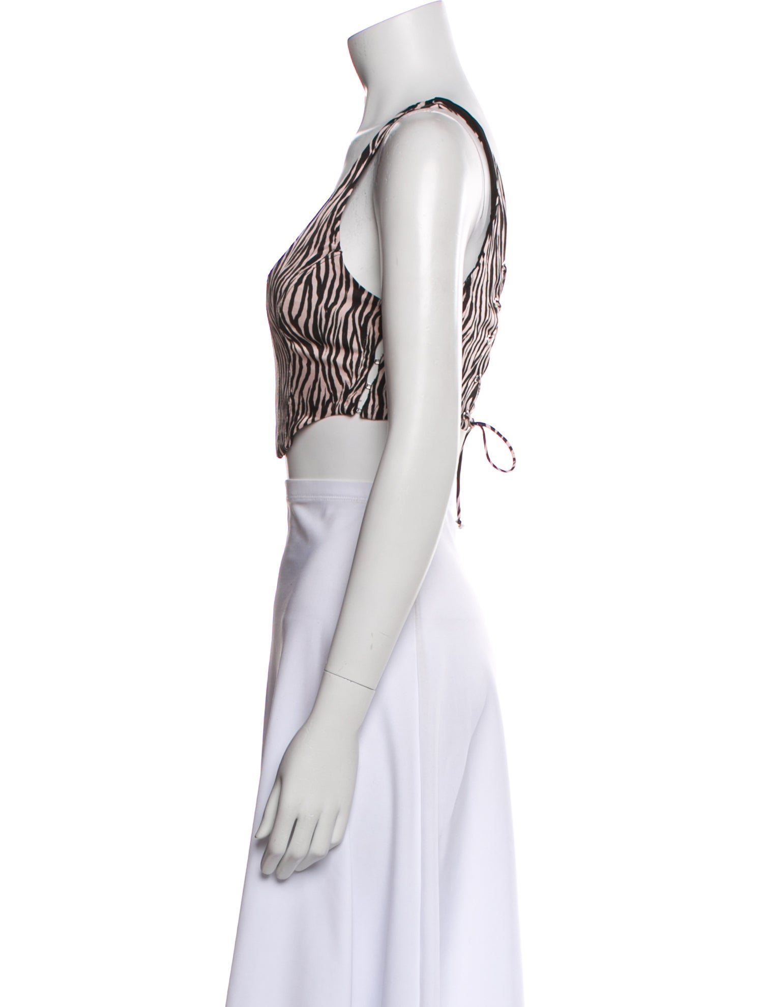 For Love & Lemons Animal Print Scoop Neck Crop Top