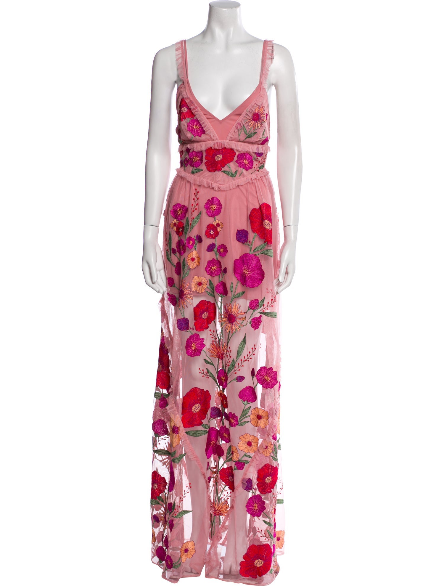 For Love & Lemons Floral Print Long Dress